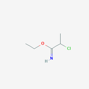 molecular formula C5H10ClNO B14321667 Ethyl 2-chloropropanimidate CAS No. 100606-80-2