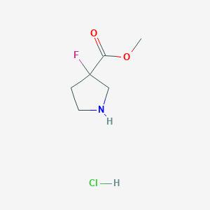 molecular formula C6H11ClFNO2 B1432181 Methyl 3-fluoropyrrolidine-3-carboxylate hydrochloride CAS No. 1375473-59-8