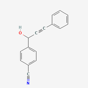 molecular formula C16H11NO B14321815 Benzonitrile, 4-(1-hydroxy-3-phenyl-2-propynyl)- CAS No. 108946-36-7