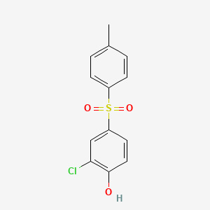 molecular formula C13H11ClO3S B14321821 Phenol, 2-chloro-4-[(4-methylphenyl)sulfonyl]- CAS No. 107624-70-4