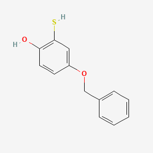 molecular formula C13H12O2S B14321847 Phenol, 2-mercapto-4-(phenylmethoxy)- CAS No. 110645-14-2
