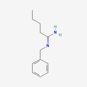 molecular formula C12H18N2 B14321972 Benzenemethanamine, N-(butylcarbonimidoyl)- CAS No. 111681-30-2