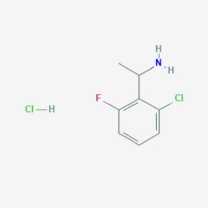 molecular formula C8H10Cl2FN B1432199 1-(2-Chloro-6-fluorophenyl)ethan-1-amine hydrochloride CAS No. 1375474-27-3