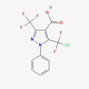 molecular formula C12H6ClF5N2O2 B1432201 5-(chlorodifluoromethyl)-1-phenyl-3-(trifluoromethyl)-1H-pyrazole-4-carboxylic acid CAS No. 1421601-35-5