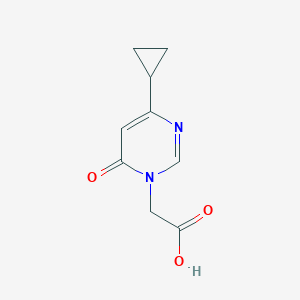 molecular formula C9H10N2O3 B1432206 2-(4-cyclopropyl-6-oxopyrimidin-1(6H)-yl)acetic acid CAS No. 1713714-07-8