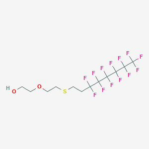 molecular formula C12H13F13O2S B14322069 2-{2-[(3,3,4,4,5,5,6,6,7,7,8,8,8-Tridecafluorooctyl)sulfanyl]ethoxy}ethan-1-ol CAS No. 104568-24-3