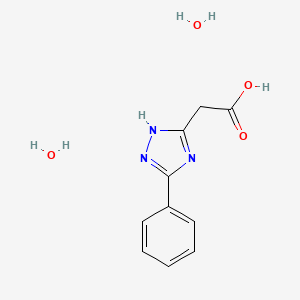 molecular formula C10H13N3O4 B1432208 (5-Phenyl-4H-1,2,4-triazol-3-yl)acetic acid dihydrate CAS No. 1609395-43-8