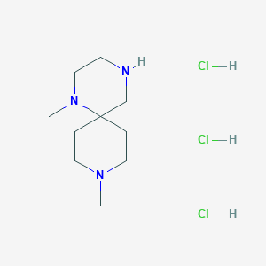 molecular formula C10H24Cl3N3 B1432218 1,9-Dimethyl-1,4,9-triazaspiro[5.5]undecane trihydrochloride CAS No. 1390654-87-1