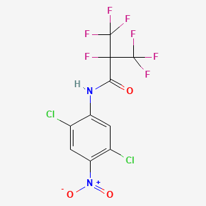 molecular formula C10H3Cl2F7N2O3 B14322232 Propanamide, N-(2,5-dichloro-4-nitrophenyl)-2,3,3,3-tetrafluoro-2-(trifluoromethyl)- CAS No. 105923-43-1
