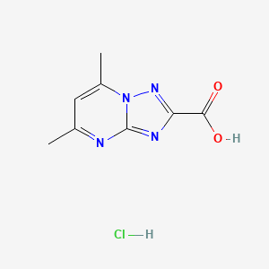 molecular formula C8H9ClN4O2 B1432229 5,7-Dimethyl[1,2,4]triazolo[1,5-a]pyrimidine-2-carboxylic acid hydrochloride CAS No. 1609400-91-0