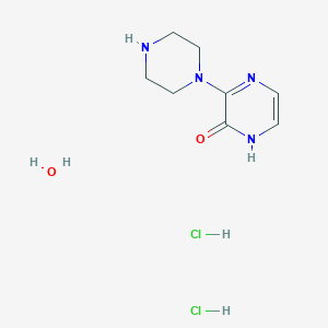 molecular formula C8H16Cl2N4O2 B1432230 3-(1-Piperazinyl)-2-pyrazinol dihydrochloride hydrate CAS No. 1330756-27-8