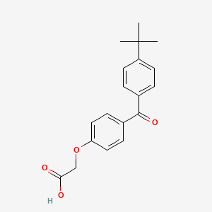 molecular formula C19H20O4 B14322313 Acetic acid, (4-(4-(1,1-dimethylethyl)benzoyl)phenoxy)- CAS No. 107020-32-6