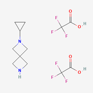 molecular formula C12H16F6N2O4 B1432234 2-Cyclopropyl-2,6-diazaspiro[3.3]heptane bistrifluoroacetate CAS No. 1609407-83-1