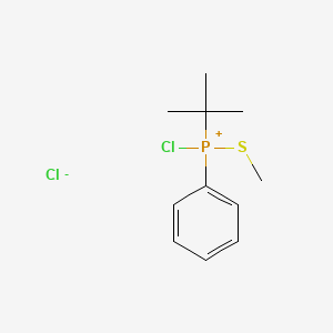 molecular formula C11H17Cl2PS B14322398 tert-Butyl-chloro-methylsulfanylphenylphosphanium chloride CAS No. 104114-65-0