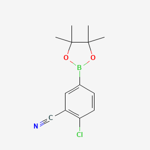 molecular formula C13H15BClNO2 B1432241 2-Chloro-5-(4,4,5,5-tetramethyl-1,3,2-dioxaborolan-2-yl)benzonitrile CAS No. 1165935-87-4