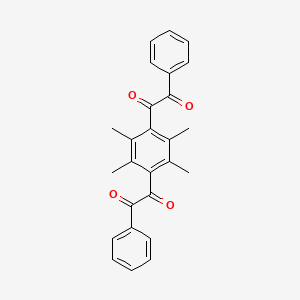 molecular formula C26H22O4 B14322437 Ethanedione, 1,1'-(2,3,5,6-tetramethyl-1,4-phenylene)bis[2-phenyl- CAS No. 106877-53-6