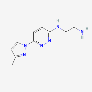 molecular formula C10H14N6 B1432245 N1-(6-(3-methyl-1H-pyrazol-1-yl)pyridazin-3-yl)ethane-1,2-diamine CAS No. 1706435-56-4