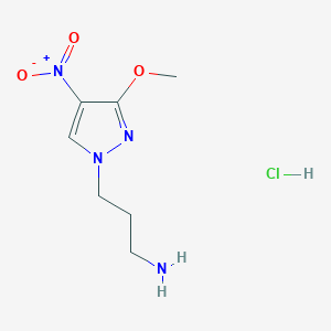 molecular formula C7H13ClN4O3 B1432248 [3-(3-methoxy-4-nitro-1H-pyrazol-1-yl)propyl]amine hydrochloride CAS No. 1417567-75-9