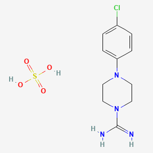 molecular formula C11H17ClN4O4S B1432249 4-(4-Chlorophenyl)piperazine-1-carboximidamide sulfate CAS No. 1417568-42-3