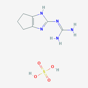molecular formula C7H13N5O4S B1432250 N-(1,4,5,6-Tetrahydrocyclopenta-[d]imidazol-2-yl)guanidine sulfate CAS No. 1417566-80-3