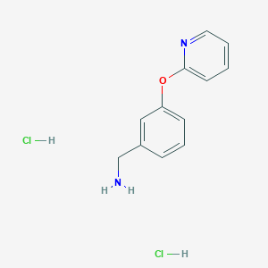 molecular formula C12H14Cl2N2O B1432251 1-[3-(Pyridin-2-yloxy)phenyl]methanamine dihydrochloride CAS No. 1864061-81-3
