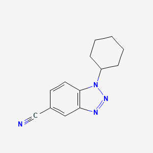 molecular formula C13H14N4 B1432255 1-Cyclohexyl-1,2,3-benzotriazole-5-carbonitrile CAS No. 1393442-44-8