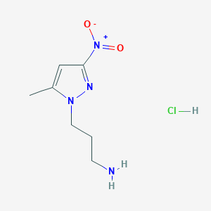 molecular formula C7H13ClN4O2 B1432259 [3-(5-methyl-3-nitro-1H-pyrazol-1-yl)propyl]amine hydrochloride CAS No. 1417566-87-0