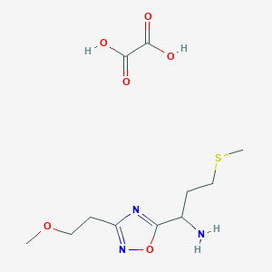 1-(3-(2-Methoxyethyl)-1,2,4-oxadiazol-5-yl)-3-(methylthio)propan-1-amine oxalate