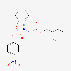 2-ethylbutyl (2S)-2-[[(4-nitrophenoxy)-phenoxyphosphoryl]amino]propanoate