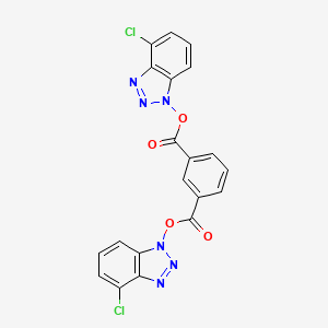 molecular formula C20H10Cl2N6O4 B14322738 Bis(4-chlorobenzotriazol-1-yl) benzene-1,3-dicarboxylate 