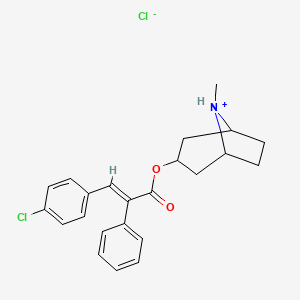 molecular formula C23H25Cl2NO2 B14322890 (8-methyl-8-azoniabicyclo[3.2.1]octan-3-yl) (E)-3-(4-chlorophenyl)-2-phenylprop-2-enoate;chloride CAS No. 100908-72-3