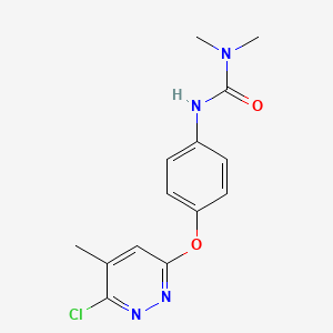 molecular formula C14H15ClN4O2 B14322899 N'-{4-[(6-Chloro-5-methylpyridazin-3-yl)oxy]phenyl}-N,N-dimethylurea CAS No. 106290-25-9