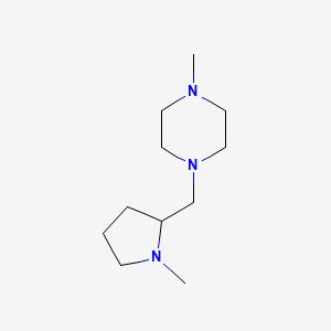 molecular formula C11H23N3 B14322987 1-Methyl-4-[(1-methylpyrrolidin-2-yl)methyl]piperazine CAS No. 100535-85-1