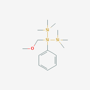 molecular formula C14H28OSi3 B14323016 2-(Methoxymethyl)-1,1,1,3,3,3-hexamethyl-2-phenyltrisilane CAS No. 110213-83-7