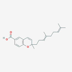 molecular formula C22H28O3 B14323094 2-(4,8-Dimethylnona-3,7-dien-1-yl)-2-methyl-2H-1-benzopyran-6-carboxylic acid CAS No. 110979-01-6