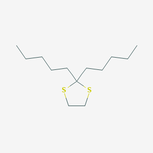 molecular formula C13H26S2 B14323107 1,3-Dithiolane, 2,2-dipentyl- CAS No. 103383-69-3
