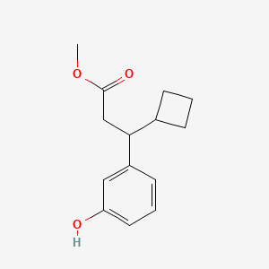 molecular formula C14H18O3 B1432317 Methyl 3-Cyclobutyl-3-(3-hydroxyphenyl)propanoate CAS No. 1623144-96-6