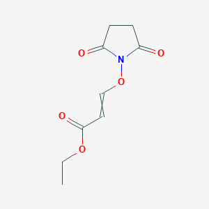 molecular formula C9H11NO5 B14323176 Ethyl 3-[(2,5-dioxopyrrolidin-1-yl)oxy]prop-2-enoate CAS No. 106032-27-3