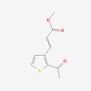 molecular formula C10H10O3S B14323206 Methyl 3-(2-acetylthiophen-3-yl)prop-2-enoate CAS No. 102053-79-2