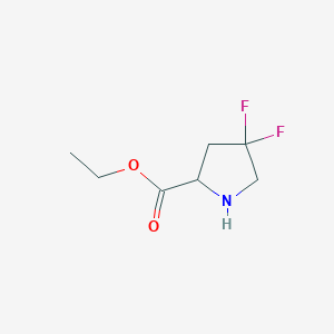 molecular formula C7H11F2NO2 B1432322 Ethyl 4,4-difluoropyrrolidine-2-carboxylate CAS No. 1934253-10-7