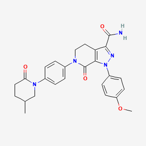 B1432324 1-(4-methoxyphenyl)-6-(4-(5-methyl-2-oxopiperidin-1-yl)phenyl)-7-oxo-4,5,6,7-tetrahydro-1H-pyrazolo[3,4-c]pyridine-3-carboxamide CAS No. 1686149-74-5