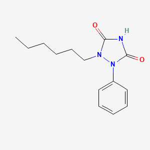 molecular formula C14H19N3O2 B14323306 Bicarbamimide, 2-hexyl-3-phenyl- CAS No. 101116-81-8