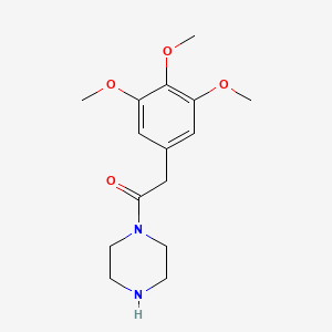 molecular formula C15H22N2O4 B14323317 Piperazine, 1-[(3,4,5-trimethoxyphenyl)acetyl]- CAS No. 108447-63-8