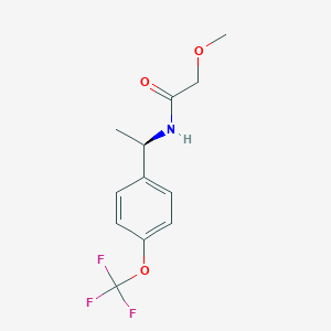 molecular formula C12H14F3NO3 B1432335 (R)-2-methoxy-N-(1-(4-(trifluoromethoxy)phenyl)ethyl)acetamide CAS No. 1391496-87-9