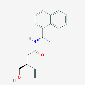 molecular formula C18H21NO2 B1432336 4-Pentenamide, 3-(hydroxymethyl)-N-[(1S)-1-(1-naphthalenyl)ethyl]-, (3S)- CAS No. 214976-90-6