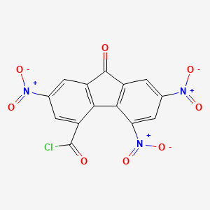 molecular formula C14H4ClN3O8 B14323379 2,5,7-Trinitro-9-oxo-9H-fluorene-4-carbonyl chloride CAS No. 108653-42-5