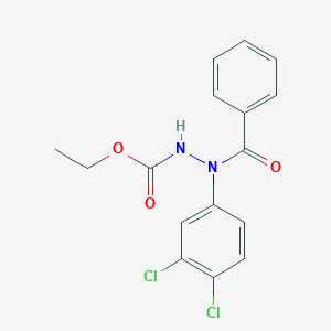molecular formula C16H14Cl2N2O3 B14323436 Ethyl 2-benzoyl-2-(3,4-dichlorophenyl)hydrazine-1-carboxylate CAS No. 108824-80-2