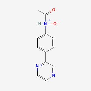 molecular formula C12H11N3O2 B14323476 N-Acetyl-4-(pyrazin-2-yl)benzen-1-amine N-oxide CAS No. 101986-69-0