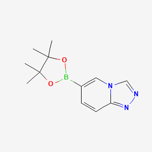molecular formula C12H16BN3O2 B1432350 6-(4,4,5,5-Tetramethyl-1,3,2-dioxaborolan-2-yl)-[1,2,4]triazolo[4,3-a]pyridine CAS No. 1314137-24-0