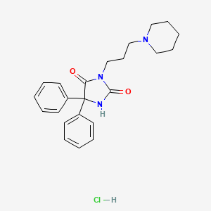 molecular formula C23H28ClN3O2 B14323538 Hydantoin, 5,5-diphenyl-3-(3-(piperidino)propyl)-, hydrochloride CAS No. 101564-68-5